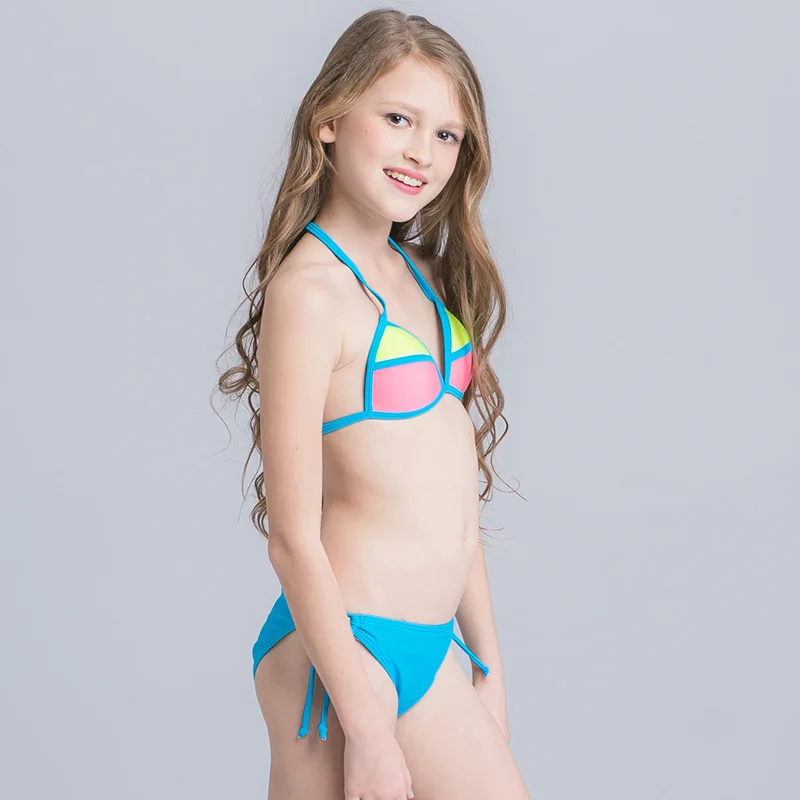Шить Купальник для девочек пляжная одежда подростков Обувь бикини с