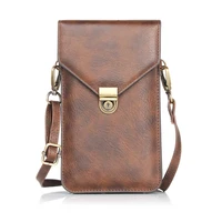 subin rhinoceros pattern leather cell phone bag wallet luxury double deck neck strap shoulder bag for iphone samsung huawei