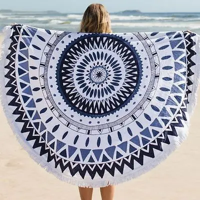 2016 новые летние большие пляжные полотенца с принтом кисточками|round beach towel|printed round