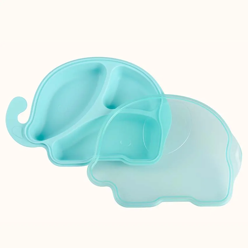 Для малышей симпатичный в форме слона Кормление фрукты тарелки для закуски Синий