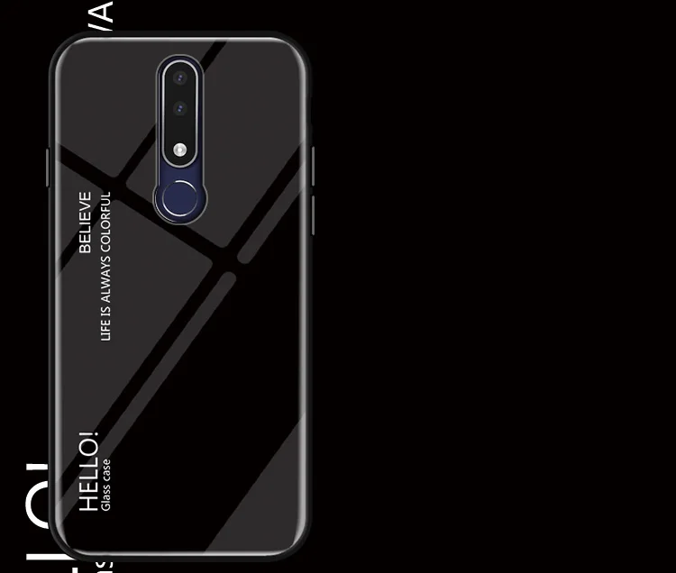 Градиентный чехол из закаленного стекла для телефона Nokia X6 X7 X71, разноцветный чехол для Nokia 7,1 7 1 4,2 3,1 Plus, защитный чехол