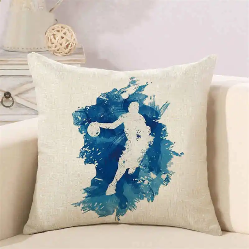 Cartoon Pillowcase World Cup Brazil Football Linen Cushion Cover | Дом и сад