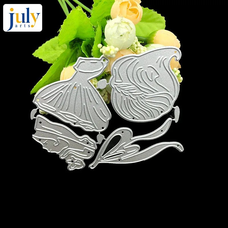 Julyarts Girl Flower Dress Metal Cutting Dies Scrapbooking Stencils Photo Album Decor Paper Card Making | Дом и сад
