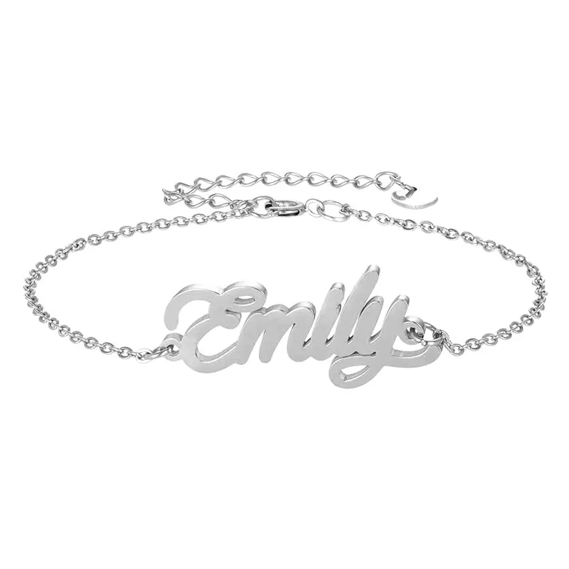 Модное ожерелье из нержавеющей стали + Набор браслетов &quotEmily&quot с надписью