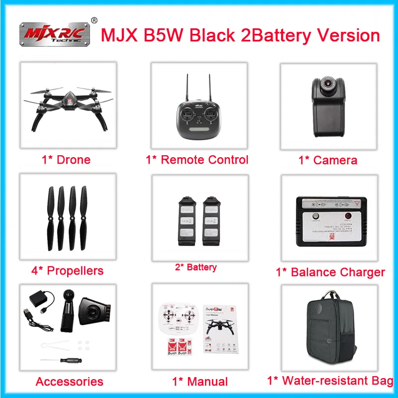 2battery-Bag Профессиональный бесщеточный двигатель gps Дрон MJX B5W Дроны с камерой HD 4K 5G wifi FPV камера RC Helicopte Квадрокоптер 20 минут полета - Цвет: 2battery-Bag