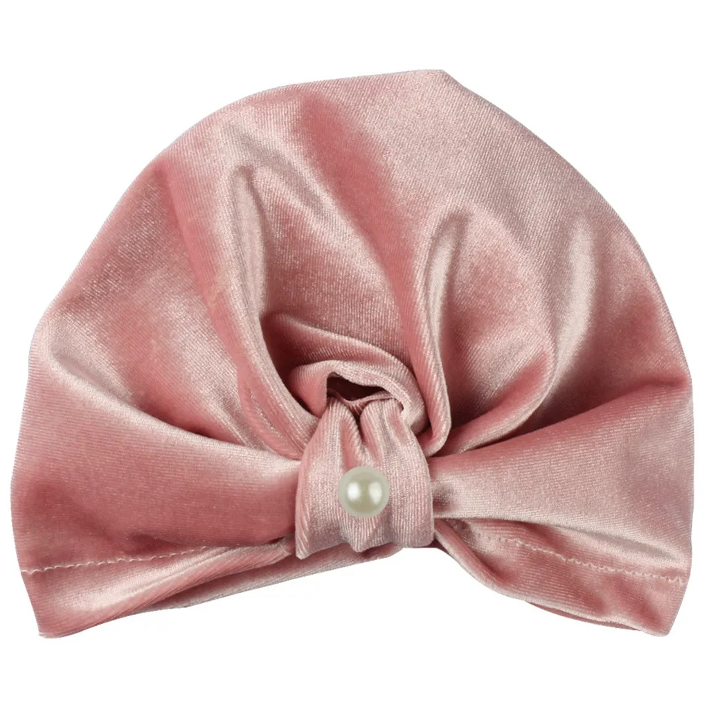 Детская повязка на голову с теплым бантом для девочек из полиэстера жемчугом