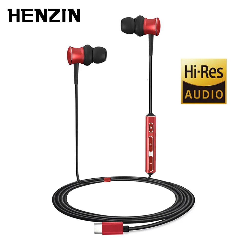 

HENZIN USB Digital Stereo Audio TypeC In Ear Earphone for Xiaomi Samsung HUAWEI Sport Wired Mic Earphones fone de ouvido Headset