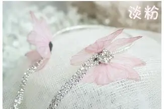 Pale pink Новинка, ручная работа, эльфы, марля, Бабочка, резинка для волос/обруч для волос, 1/3, 1/4, BJD, SD, DD, MSD, аксессуары для куклы - Цвет: Pale pink