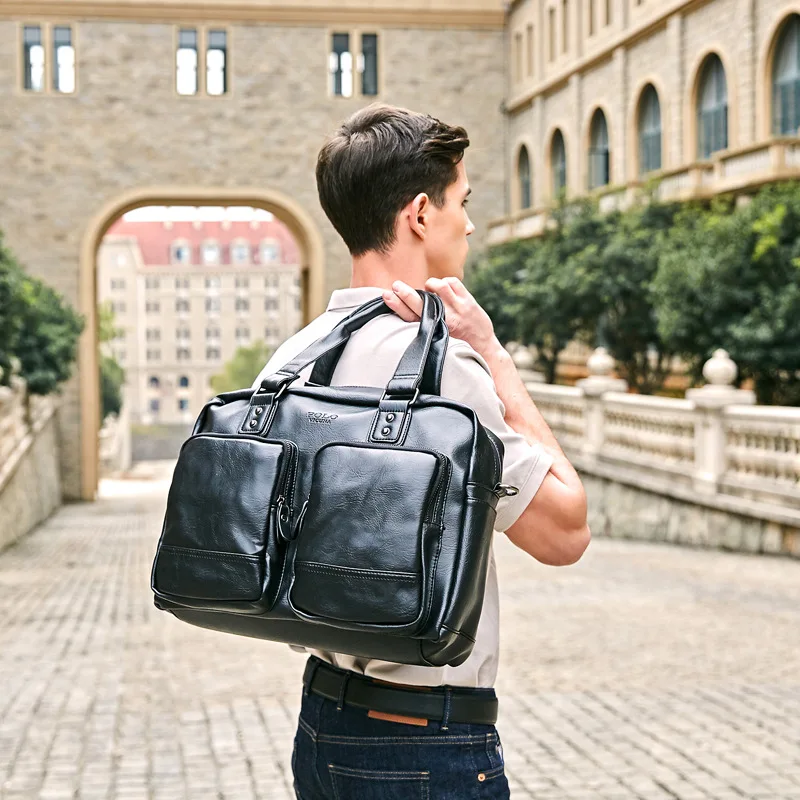 Сумка-мессенджер мужская из натуральной кожи повседневный портфель на плечо