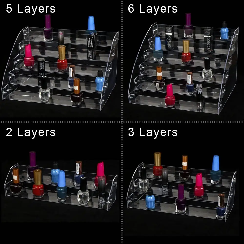 1 до 7 ярусов стойка для лака ногтей акриловый держатель дисплея Настольный стенд