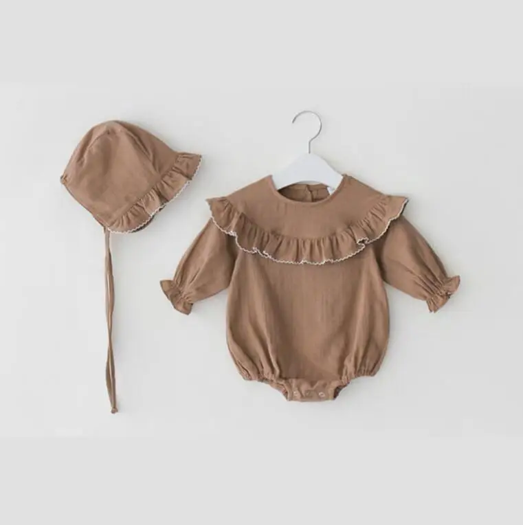 Детские Комбинезоны Весна 2019 Одежда для новорожденных детей с оборкой девочек