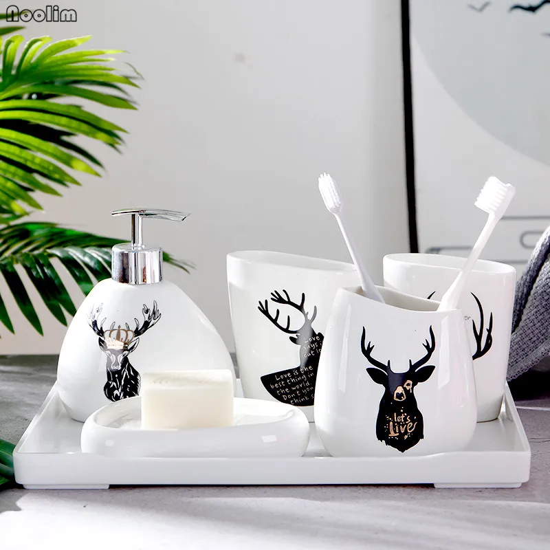 7Pcs A Set - B 7 шт./компл. Керамика под мрамор Аксессуары для ванной комнаты Набор Мыла Зубная щётка стакан держатель мыльница Ванная комната продукты - Цвет: 7Pcs A Set - B