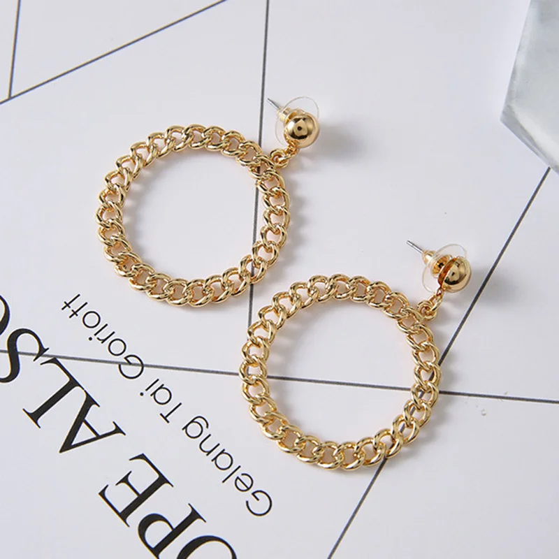 chain earrings Модные жемчужные серьги для женщин, позолоченные серьги с геометрическим орнаментом, длинные висячие серьги, женские свисающие серьги, летнее ювелирное изделие, подарок - Окраска металла: chain earrings