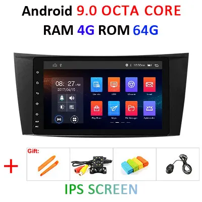 DSP Android 9,0 ips 64G 2 DIN автомобильное радио gps для Mercedes Benz e-класс W211 E200 E220 E300 E350 E240 E270 E280 W219 без DVD плеера - Цвет: 9.0 4G 64G IPS