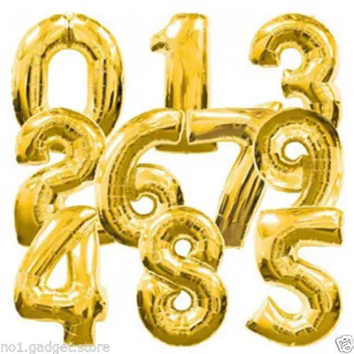 30 дюймовое Золотое серебряное число гелиевый шарик из фольги шары для дня