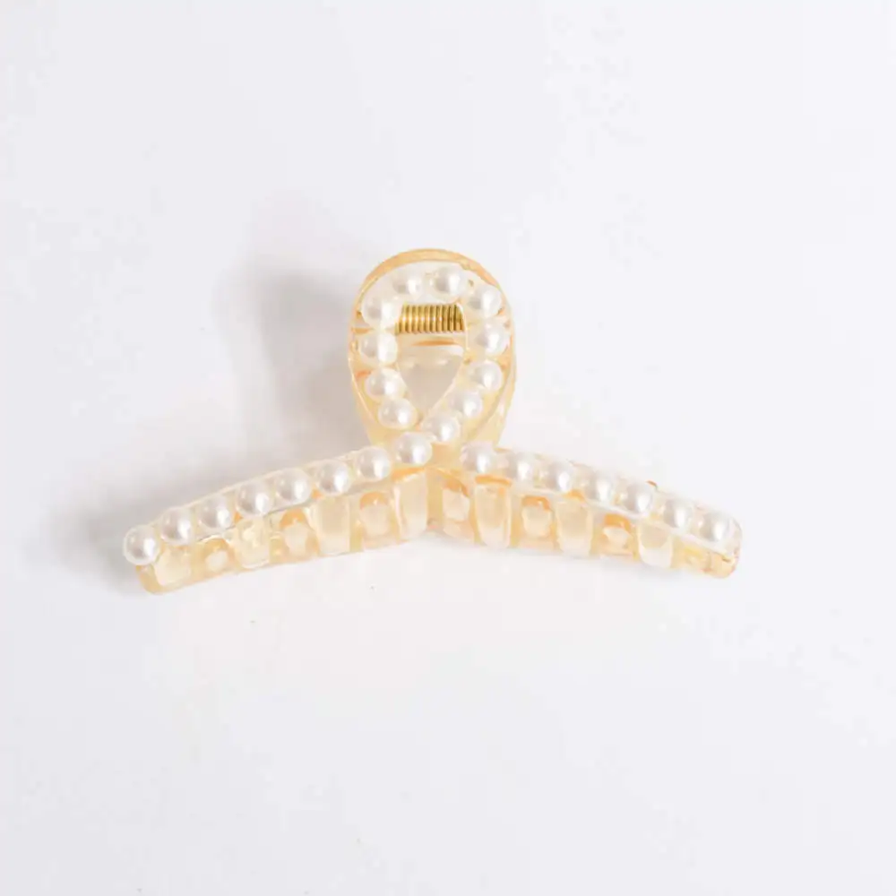 champagne white 1 шт. элегантные жемчужные украшения для волос шпильки заколки для волос Стразы Крабовые Когти для волос женские головные уборы Инструменты для укладки волос - Цвет: champagne white