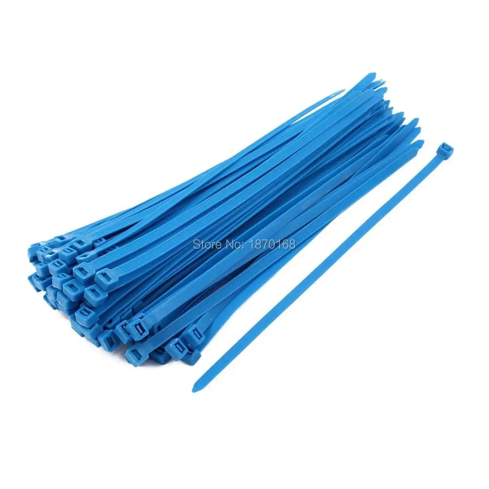 Auto Travando Fios de Nylon Enroladores de Fio Industrial Azul 100 Peças mm x 350 mm Fixadores de cabo
