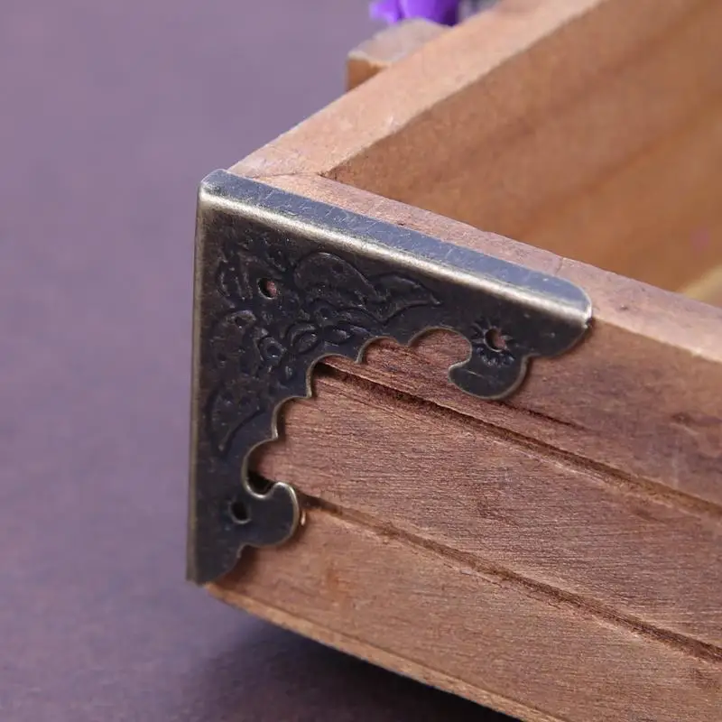 

12 Pcs Antique Bronze Jewelry Box Corner Foot Protector Wooden Case Furniture Decorative Metal Corner Protector Crafts