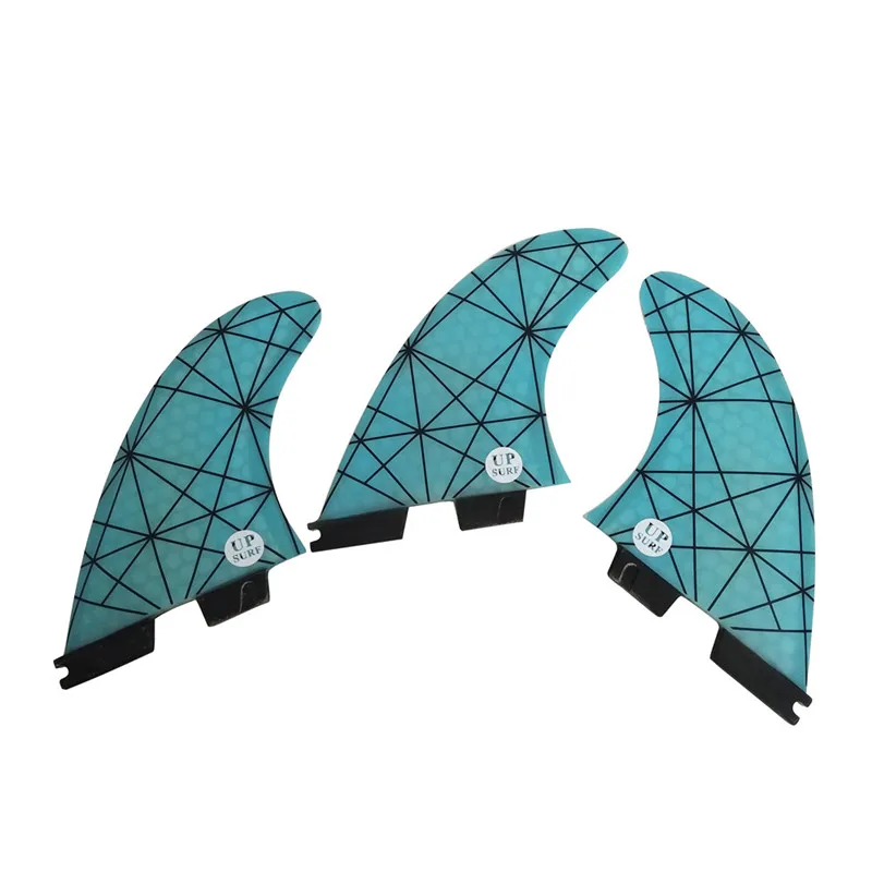 Double Tabs 2 M Size Surfboard Blue color Honeycomb Fins Tri fin set Fin Hot Sell Quilhas | Спорт и развлечения