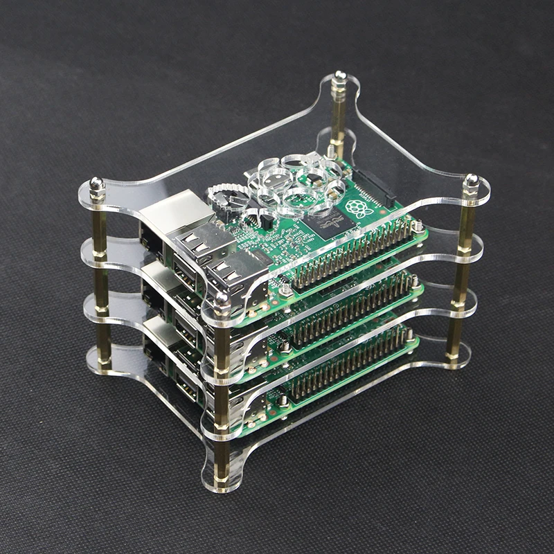 3-layer Transparent Acrylic Case Clear Shell Enclosure with Logo for Raspberry Pi 2 Model B &amp 3 plus DIY | Инструменты