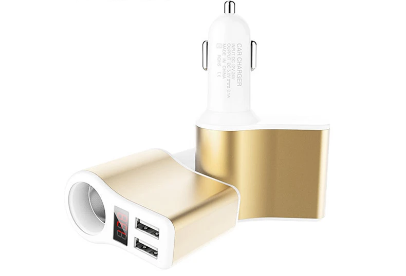 Автомобильное зарядное устройство SUOZUN USB со светодиодным экраном