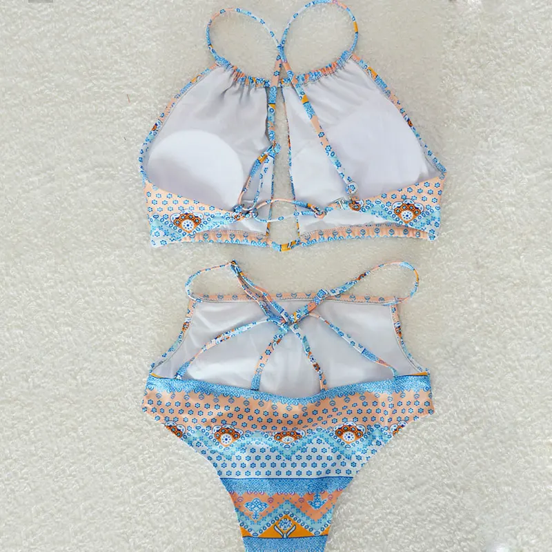 HELLO BEACH 2017 сексуальный купальник для женщин с высоким горлом бикини купальный