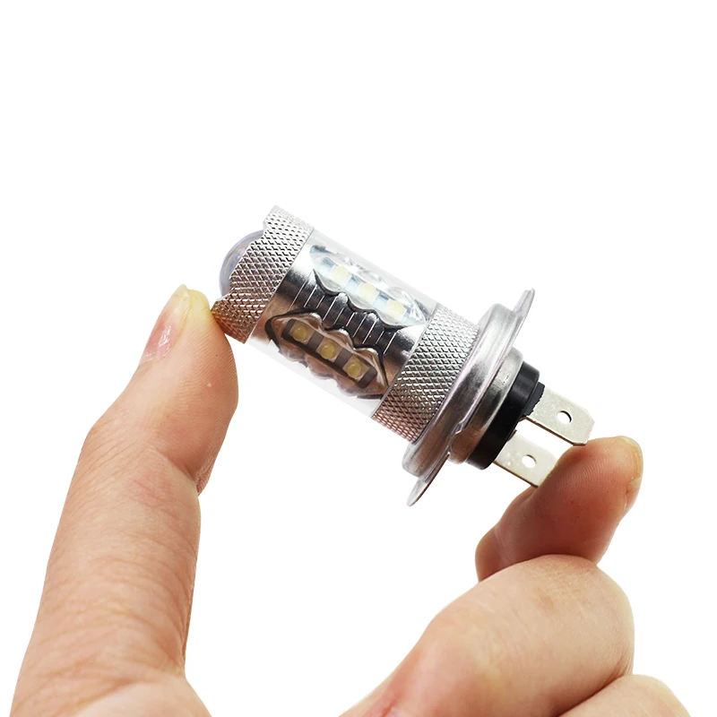 Cawanerl 2 шт. H7 80 Вт Автомобильные светодиодные лампы 16 SMD белый 6000K 1800LM