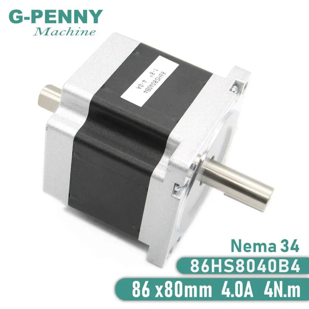 NEMA 34 шаговый двигатель с ЧПУ 86x80 мм 4.0A двойной вал Nema34 для деревообрабатывающего