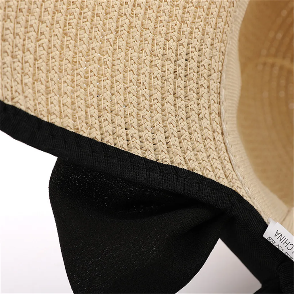 Шляпы от солнца для женщин Складная Повседневная шляпа козырек Складная широкая с полями, солнце однотонная Шляпа Пляжная Женская милая шляпа с бантом L0422
