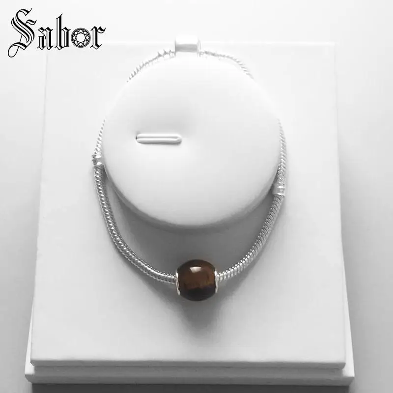 Томас DIY бусы коричневый тигровый глаз очарование 2020 серебряный цвет ювелирные