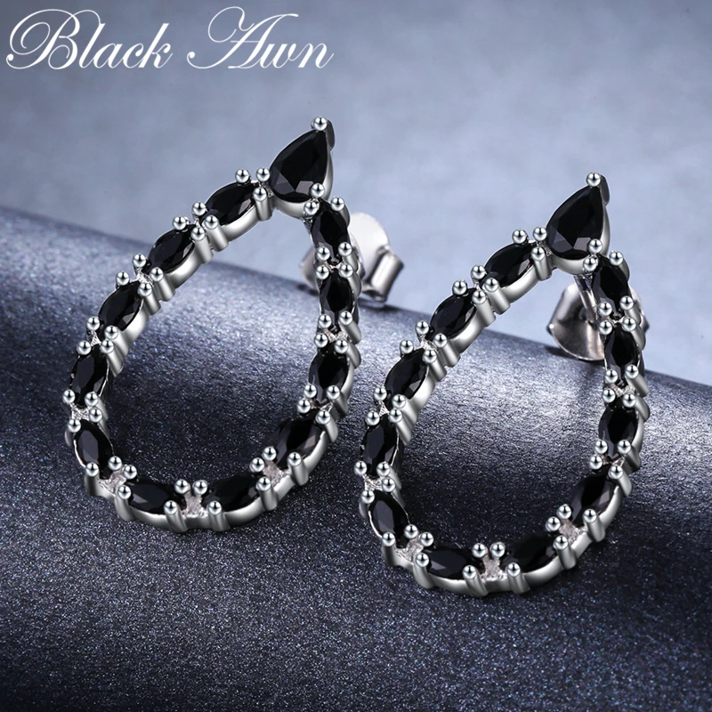 Женские серьги гвоздики из серебра 925 пробы с крупными каплями воды|stud earrings|earrings
