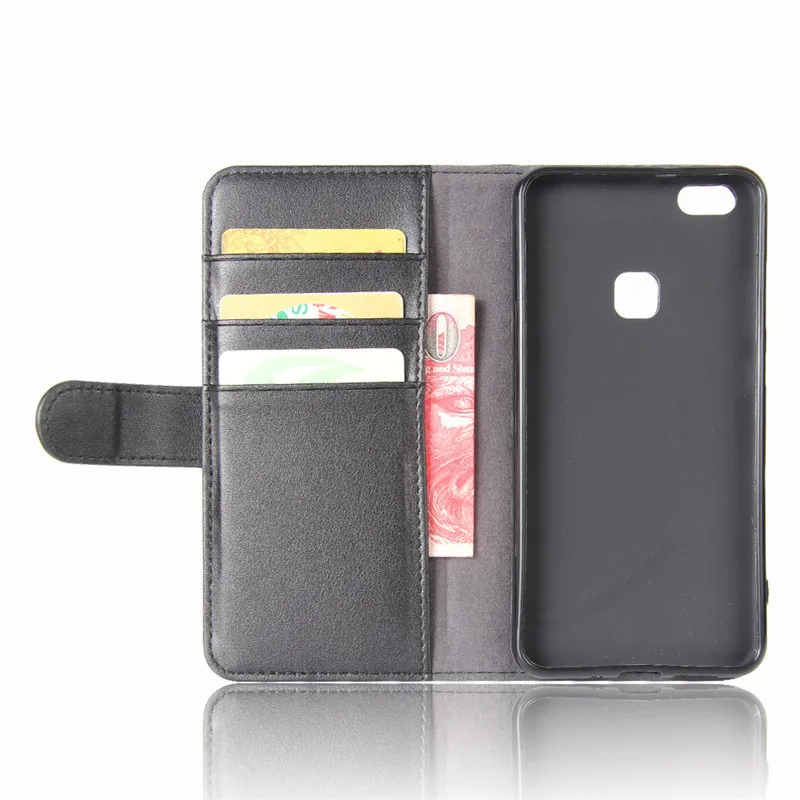 Подлинная Кожаный чехол для huawei P10 Lite крышка с держатель карт Стенд Wallet откидная