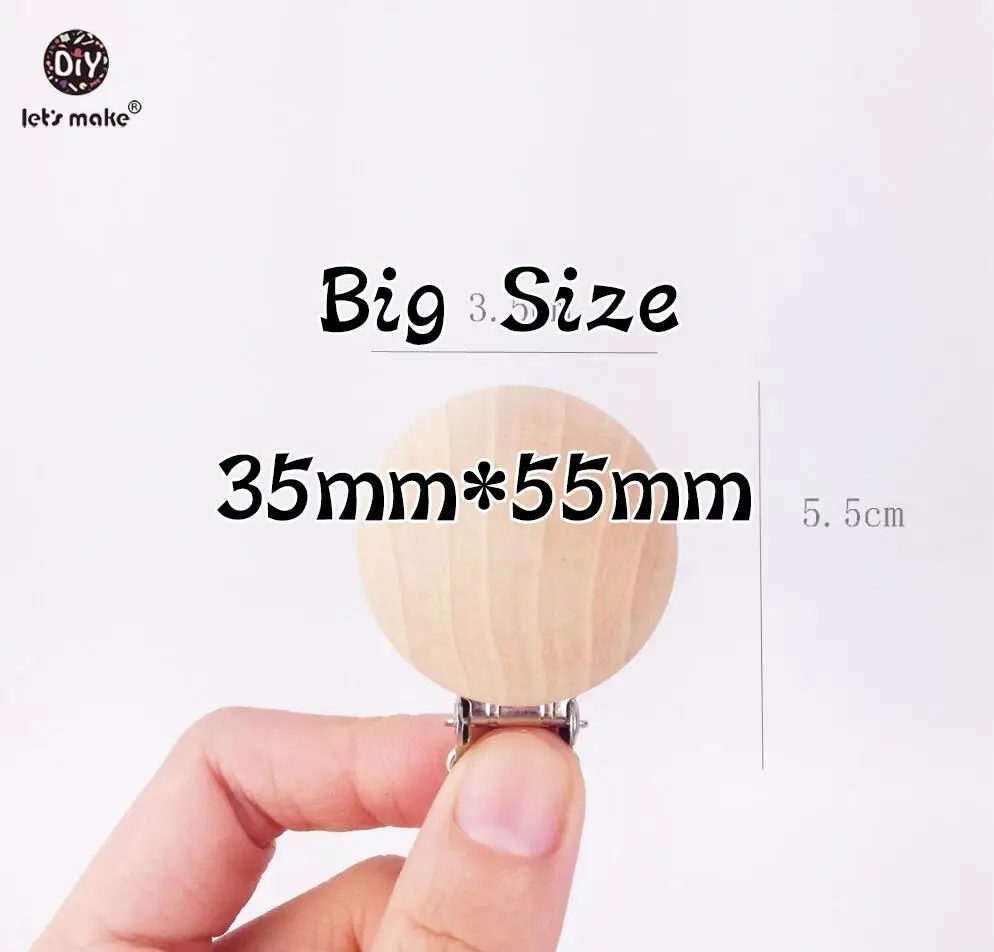 big without size Давайте сделаем деревянные пустышки 50 шт. DIY аксессуары для кормления соска зажимы Жевательная для прорезывания зубов Diy пустышки клипсы цепочки для зубов - Цвет: big without size