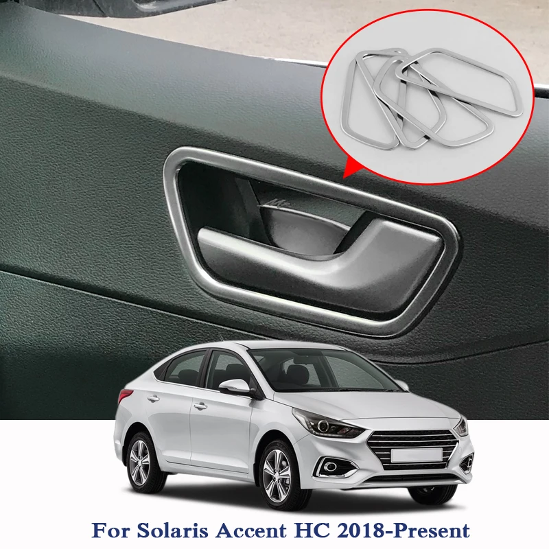 Стайлинг автомобиля рамка для внутренней дверной ручки блестки Hyundai Solaris Accent HC 2018