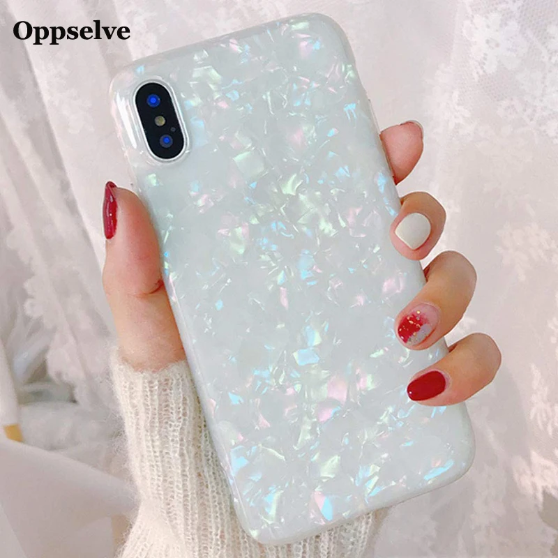 Роскошный блестящий чехол для iPhone X ультратонкий жемчужный мягкий бампер из ТПУ