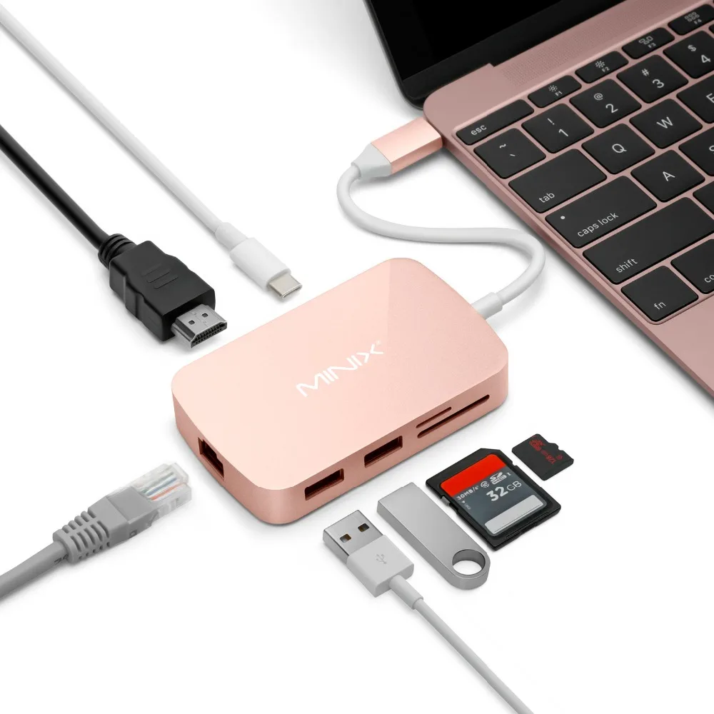 MINIX NEO C-X Type C USB-C Hub HDMI Output With Power Delivery For Charging Multiport Adapter Compatible with New MacBook | Электроника