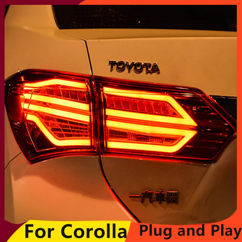 KOWELL- для toyota Corolla светодиодный задний фонарь автомобильный Стайлинг багажная лампа сигнал+ тормоз+ Обратный парковочный свет