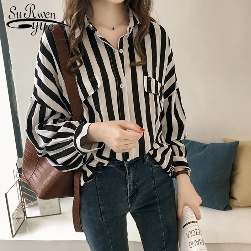 

blusas mujer de moda 2021 women blouse Shirt causal work wear long sleeve clothes stylish chic early autumn loose blusa 1580 50
