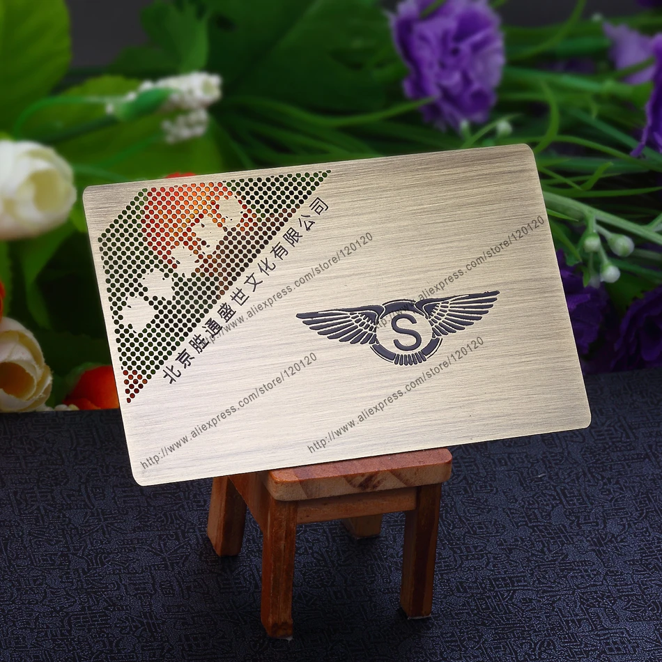 100 шт. черный металл карты матовая отделка из нержавеющей стали под заказ дизайн