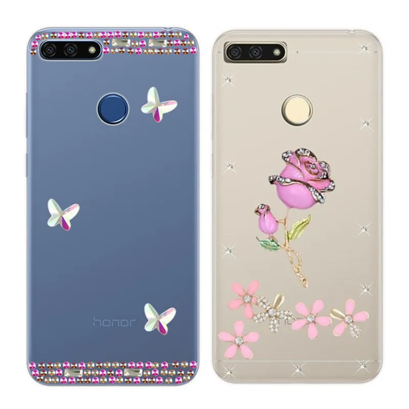 Clear Rhinestone Cases For Huawei mate 20 lite pro 8 10 9 diy Transparent holder stander cover honor 9i 6x nova 2i |