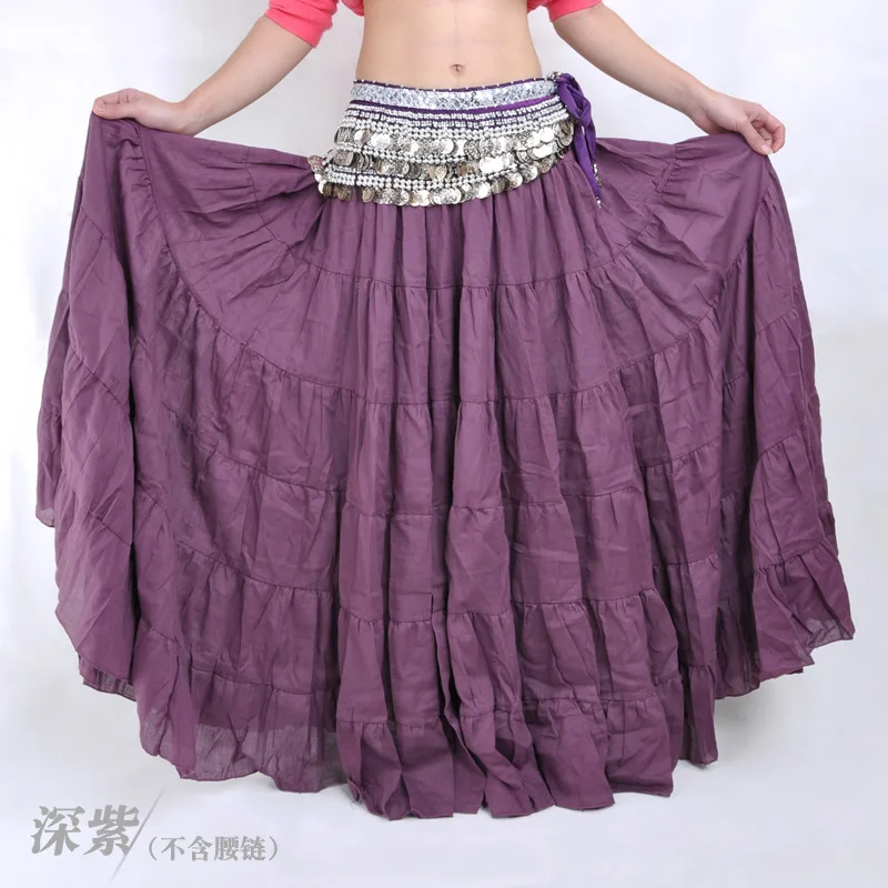 only skirt-Purple 1 шт., модная длинная юбка в этническом стиле для танцев в богемном стиле, Женская юбка для Танцев Живота, бальная юбка, юбка для занятий танцами - Цвет: only skirt-Purple