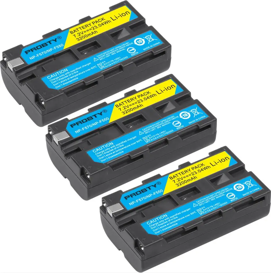 3 pcs Battery Для sony NP-F550 NP F570 NP F550 батарея для sony CCD-RV200 SC5 TR940 TR917 Камера CN-160 CN-216 CN-304 YN 300 VL600 светодиодный видео - Цвет: 3 pcs Battery