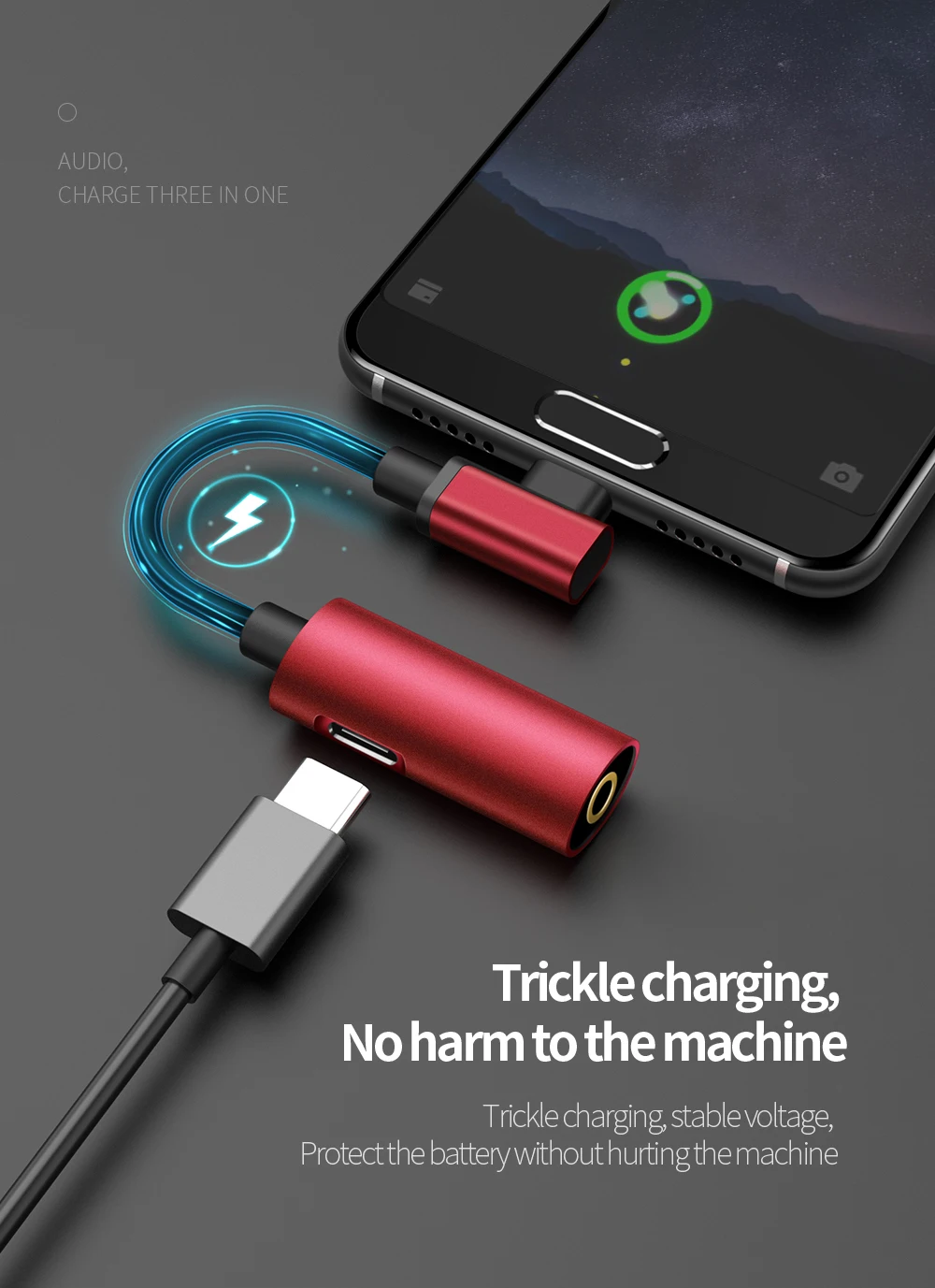 MCDODO Тип C аудио кабель адаптер тип-c до 3,5 мм разъем 2 в 1 аудио USB C наушники адаптер для samsung S9 Xiaomi huawei P20 LG