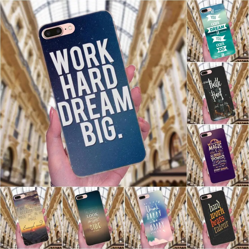 Мягкие чехлы Capa с мотивацией цитатами и надписью для Apple iPhone X XS Max XR 4 4S 5 5C 5S SE 6 6S 7 8