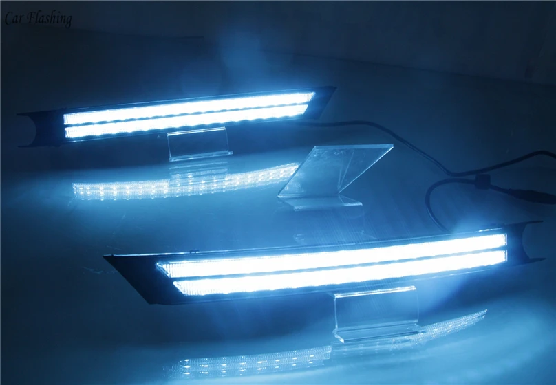 2 шт. для Mazda CX-5 CX5 водительский DRL Дневной ходовой светильник, противотуманная фара, релейный светодиодный светильник желтого цвета