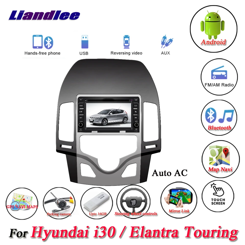 Liandlee для hyundai i30/Elantra Touring Авто AC стерео радио камера Wifi BT DVD плеер gps карта Navi навигация Android система