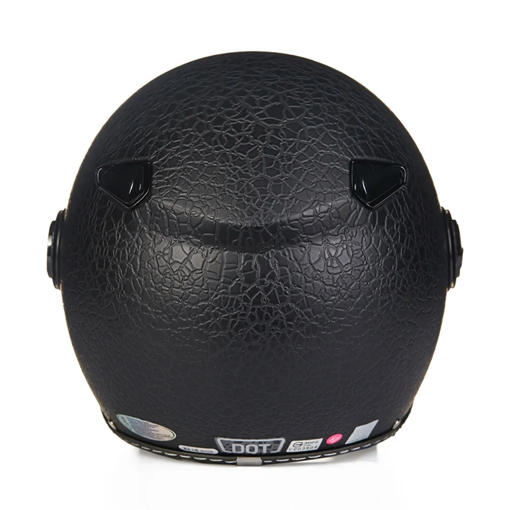 Кожаный мотоциклетный шлем Chopper с открытым лицом винтажный 210c4 Мото Casco motocicleta