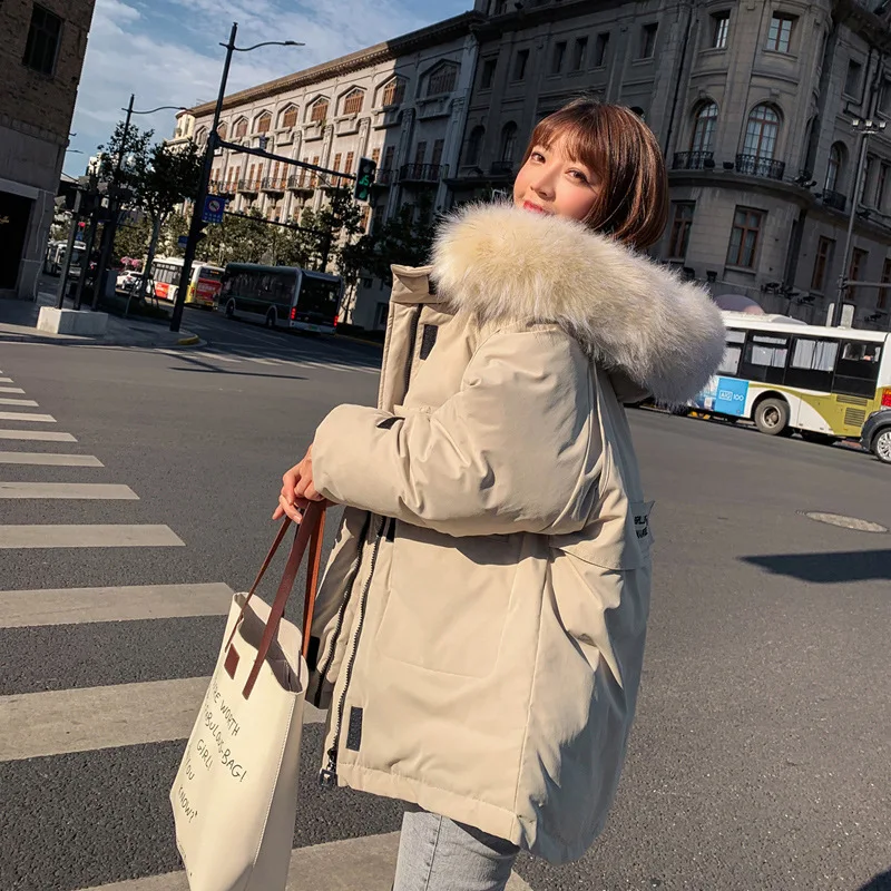 Популярные зимние женские пальто куртки парки новинка 2019 утепленные свободные с