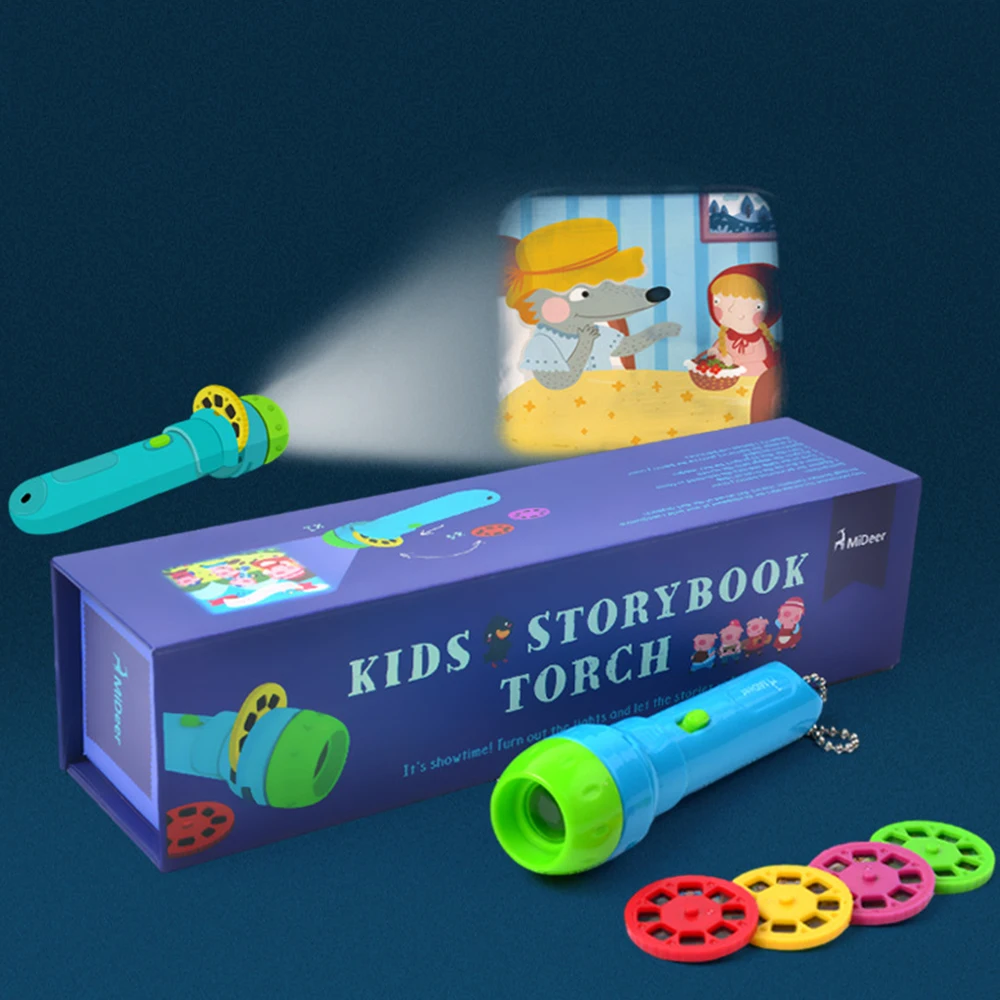 MiDeer Kids Storybook проекционный фонарик флэш-светильник 3D Развивающие игрушки для детей спящие истории