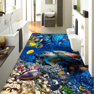 Пользовательская фотография настенная бумага 3D Черепашки Тропические рыбы Коралл 3D напольная плитка картины фрески для детской спальни гостиной виниловая настенная бумага s